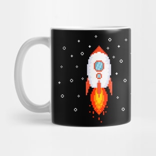 Pixel Flying Rocket Mug